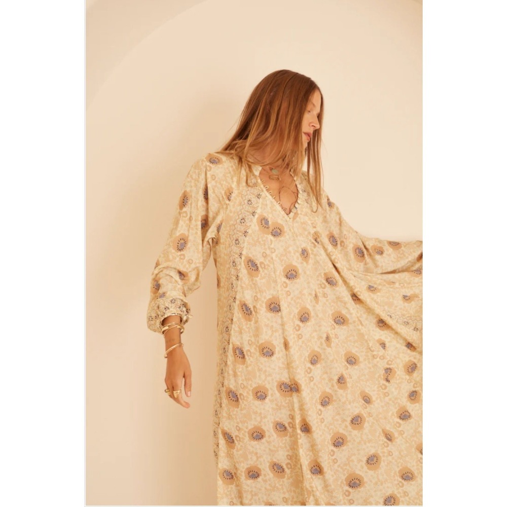 Natalie Martin Beige Floral Maxi Dress - Picture 2 of 8